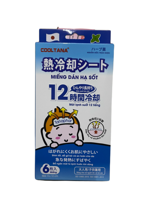 Dán hạ sốt Cool Tana hương Bạc Hà hộp 6 miếng