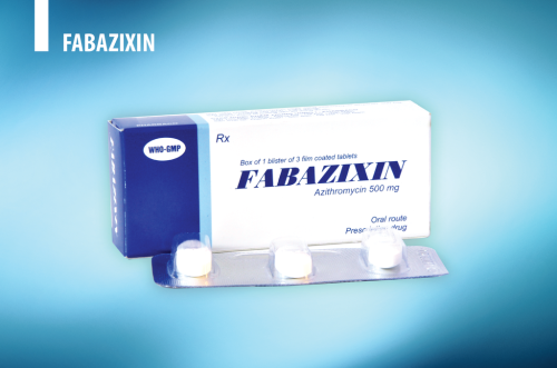 Fabazixin Azithromycin 500mg hộp 3 viên nén Pharbaco Tw1