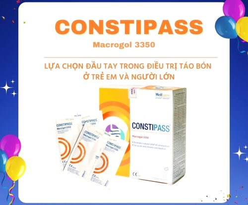 Constipass Macrogol 3350 nhuận tràng hộp 20 gói Italia