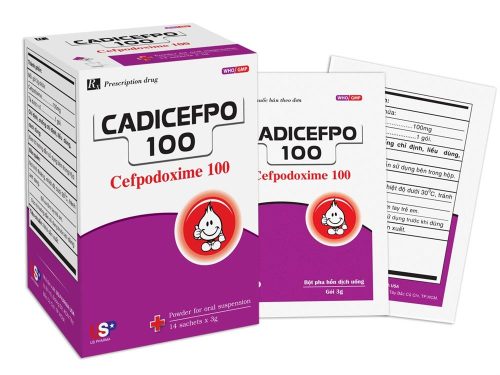 Cadicefpo Cefpodoxime 100mg hộp 14 gói x 3g USP