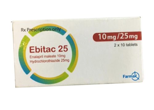 Ebitac 10mg/25mg hộp 2 vỉ x 10 viên nén Farmak