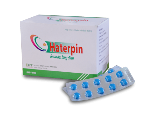 Haterpin 100mg hộp 50 vỉ x 10 viên nén bao đường Hà Tây