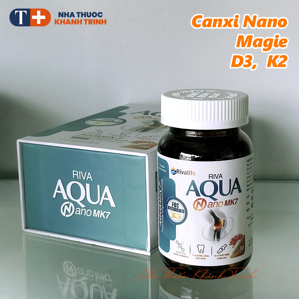 Riva Aqua Nano Mk7 - bổ sung Canxi hiệu quả cho bà bầu, mẹ cho con bú, thanh thiếu niên (lọ 30 viên) - Hình ảnh 4