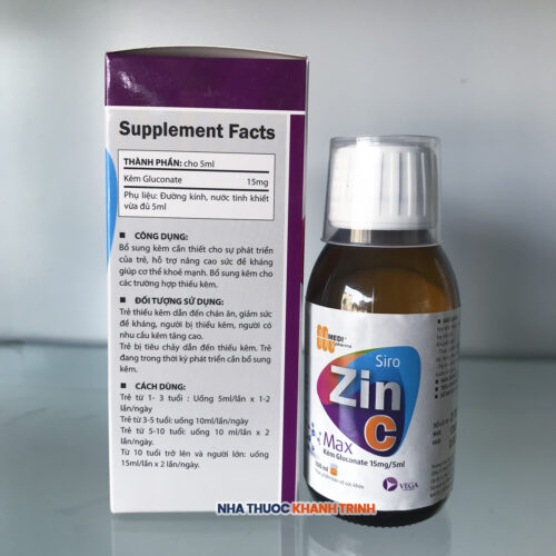Siro Kẽm Gluconat Zinc Vega - 100ml, tăng đề kháng cho trẻ con - Hình ảnh 4