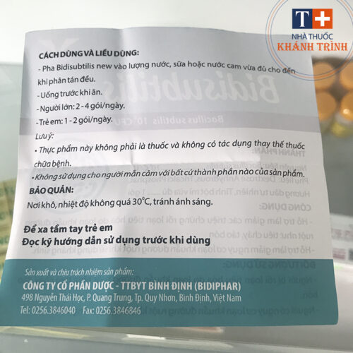 (hộp 20 gói) Men vi sinh Bidisubtilis New Bidiphar, hỗ trợ tiêu hóa cho trẻ em, người lớn, bà bầu, táo bón, tiêu chảy - Hình ảnh 3