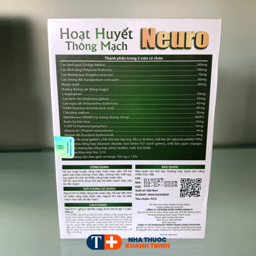 Hoạt huyết Tiền đình – Hoạt huyết thông mạch Neuro – Lọ 60 viên - Hình ảnh 4